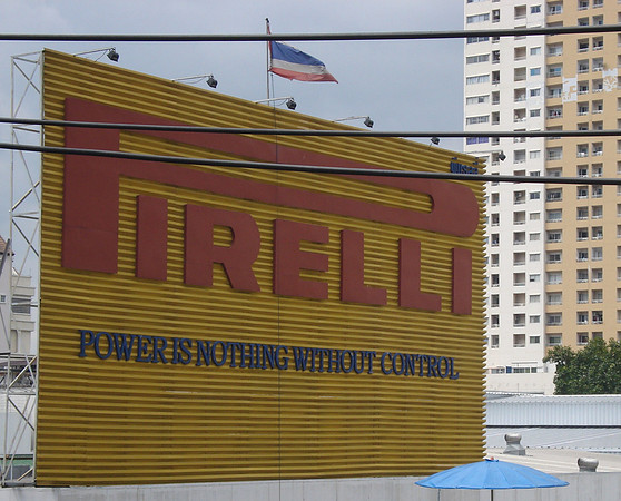 "Power is nothing without control" Pirelli billboard advertisement, Bangkok - Thailand.