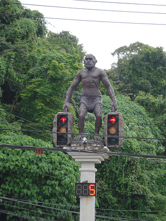 Manut Boraan (ancient man) traffic lights, Krabi - Thailand.