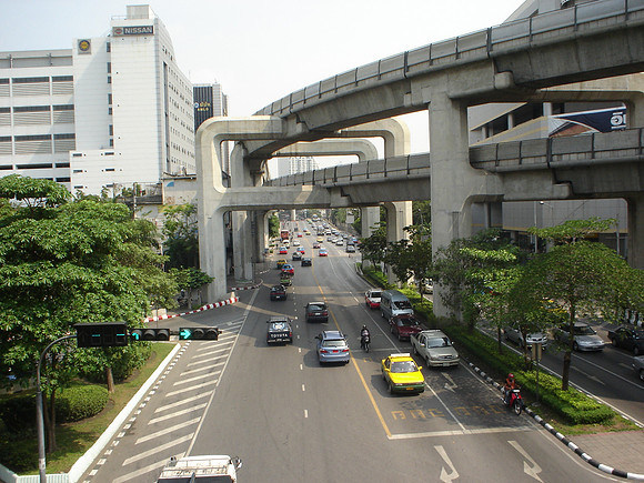 BTS Skytrain tracks, Bangkok - Thailand.