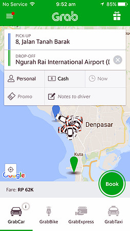 grabcar-canggu-airport