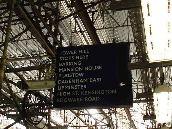 New destination box at Earls Court Train Station, London - England.