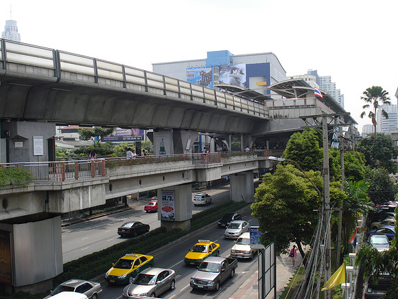 Victory Monument BTS Skytrain Station, Bangkok - Thailand.