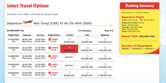cxr-sgn-flight-price