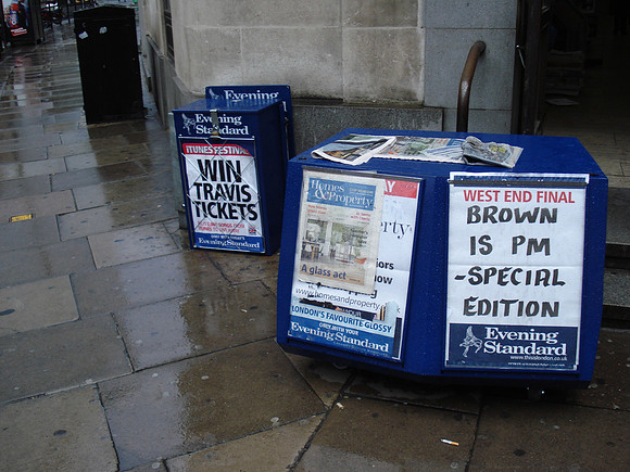 Brown is PM, London - England.