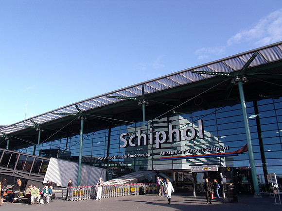 Amsterdam Schiphol Airport terminal entrance.
