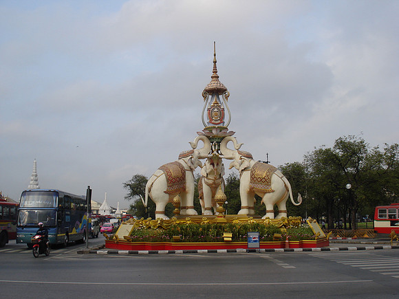 Triple Elephant Exhibit, Bangkok - Thailand.