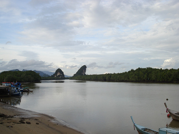 Krabi River and limestone karsks, Krabi - Thailand.