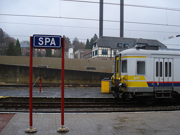 Spa train station platform, Spa - Belgium.