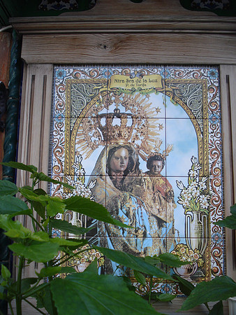 Mary And Jesus image on tiles, Tarifa - Spain.