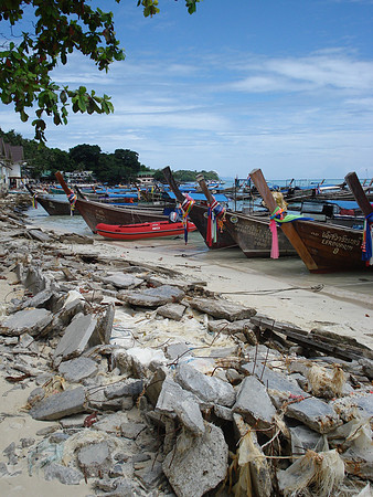 Concrete rubble post tsunami, Koh Phi Phi Don - Thailand.