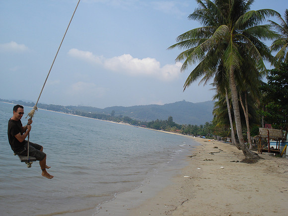 Tree swing on Lamai Beach, Koh Samui - Thailand.