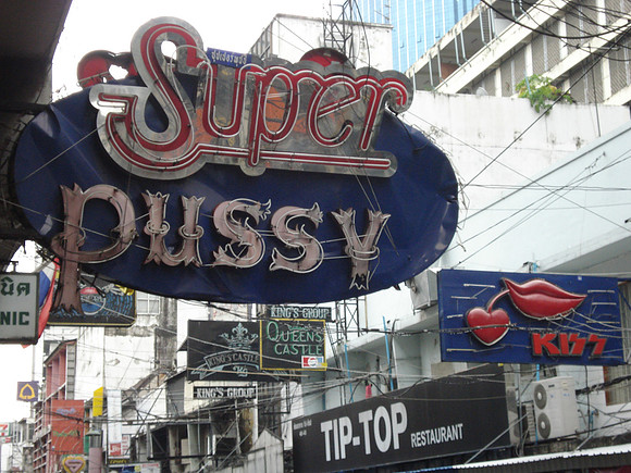 Night club signs on Pat Pong, Bangkok - Thailand.
