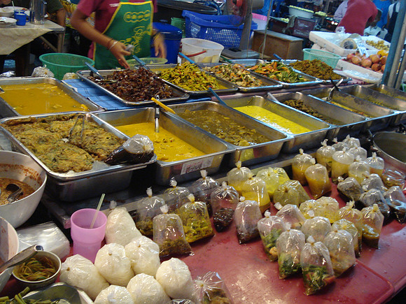 Food at the night market, Krabi - Thailand.