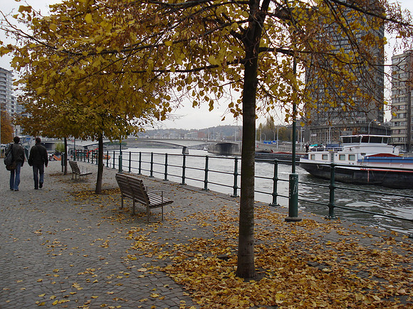 Meuse River Walkway, Liege - Belgium.